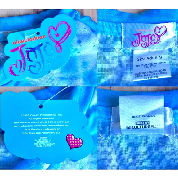 NEW JOJO SIWA Tie Dye Tee Shirt DANCE IT OUT Jojo & BowBow Large Blue Girl’s - Picture 5 of 16